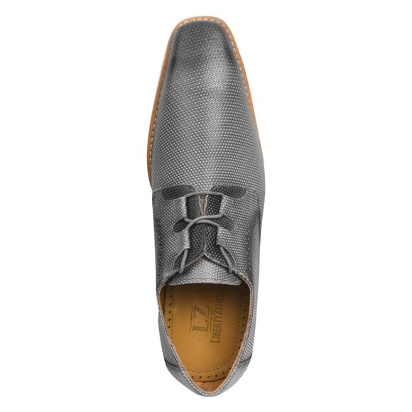 LIBERTYZENO Mens Grey Leather Tread Design Oxford Dress Shoes main image 8